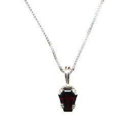 Coffin Necklace - Garnet